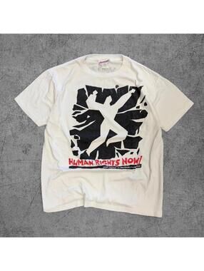 Vintage 1988 Reebok Human Rights Now Humanitarian Tour Tee